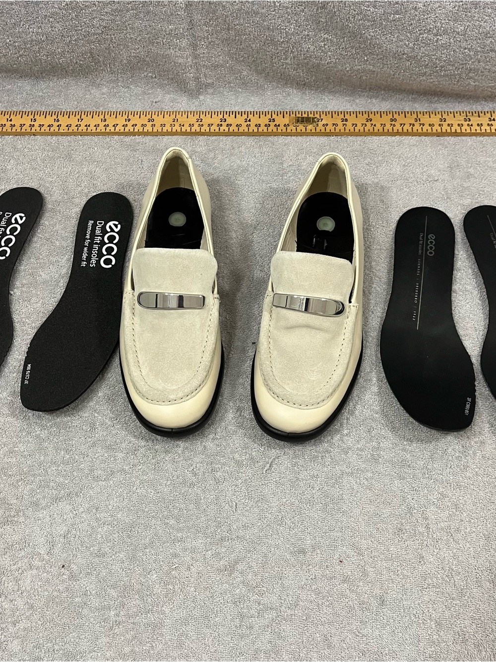ECCO SCULPTED LX Women’s 6-6.5 LIMESTONE BEIGE LEATHER LOAFER 22231359113